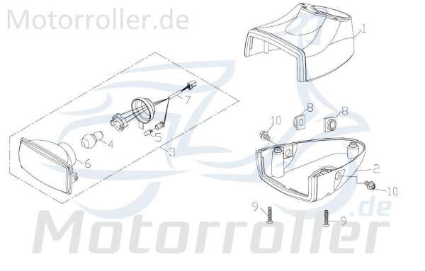 Kreidler F-Kart 170 Scheinwerfer 170ccm 4Takt 76046 Motorroller.de Frontscheinwerfer Hauptscheinwerfer Front-Scheinwerfer Vorderlicht Frontlicht