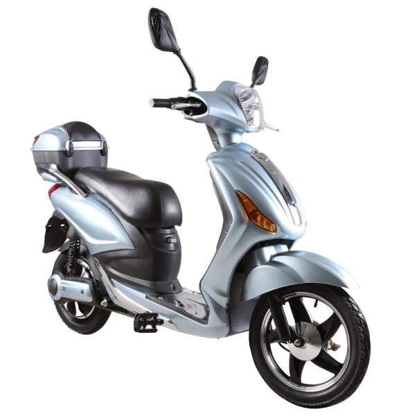 Elektroroller Scoody 25 Classic ZT-09A silber-blau 250W 25 km/h Graphen-Akku E-Scooter E-Roller Mofa