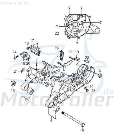 Sundiro XDZ 50 TA Ablassschraube 50ccm 2Takt D1E41FM01-14 Motorroller.de Motorölablassschraube 1E40QMB Scooter Ersatzteil Service Inpektion