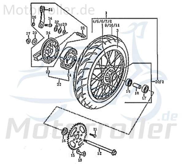 Sicherungsblech Montageplatte Hinterrad Enduro DD 89841