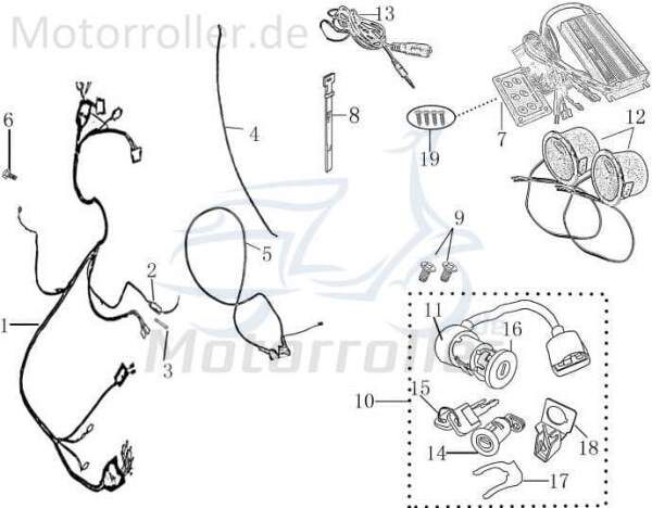 Zündschlossabdeckung Jonway Galactica 2.0 RC 50 2140801-4 Motorroller.de Zündschloss-abdeckung Zündschlossdeckel Zündschloss-Deckel 50ccm-2Takt Moped