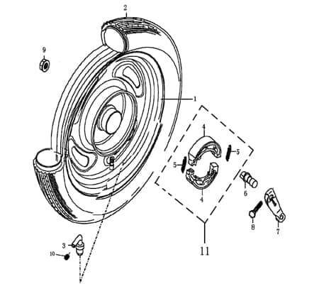 Felge 2.15x10 hinten Stahlfelge AGM-MOTORS 1040401-1