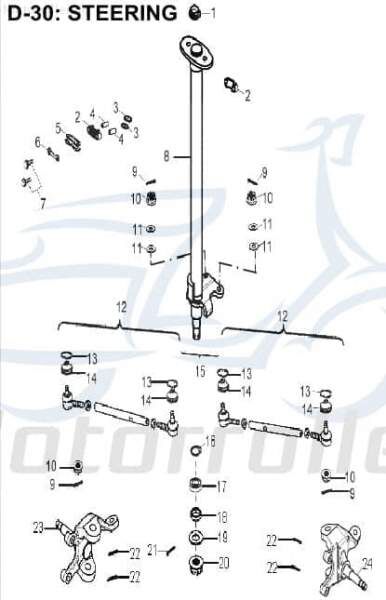 AEON Bundmutter Kronenmutter M10x1.25 Quad ATV 346ccm 4Takt Motorroller.de Sechskantmutter Flanschmutter Sechskant-Mutter Flansch-Mutter Bund-Mutter