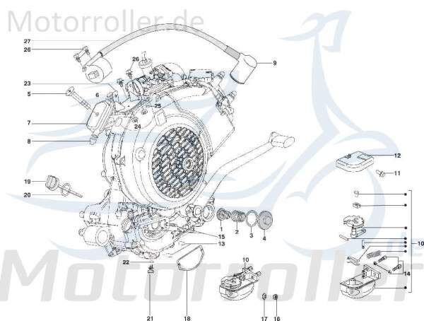 Bundmutter Kreidler LML Star 4 200 Schaltung Scooter 720433 Motorroller.de Sechskantmutter Flanschmutter Sechskant-Mutter Flansch-Mutter Bund-Mutter