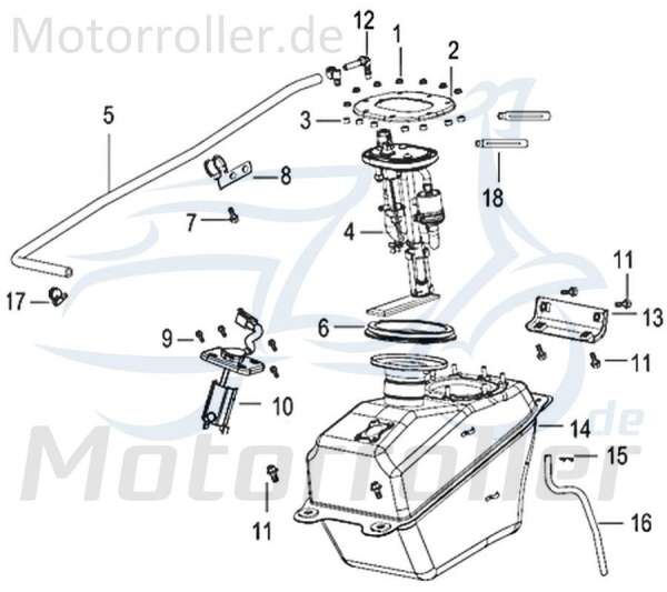 Schraube M5x14mm Jonway Insignio 250 DD Scooter Roller 750191 Motorroller.de Bundschraube Maschinenschraube Flanschschraube Flansch-Schraube Kreidler