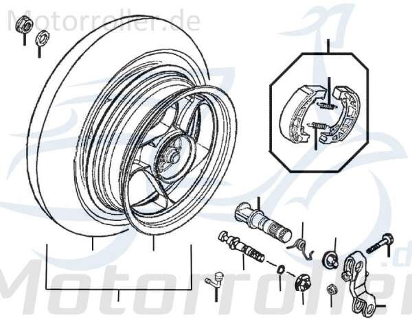 Rex REXY 25-50 Felge hinten Roller 50ccm 2Takt 42880-YAN-00 Motorroller.de Hinterrad-Felge Hinterradfelge Hinter-Rad Heck-Rad Scooter Ersatzteil