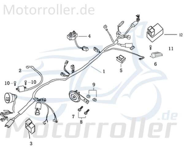 Hauptkabelbaum Kreidler Supermoto 50 DD Hauptkabelset 733373 Motorroller.de Hauptkabelsatz Hauptkabelkit 50ccm 2Takt Motorrad Schaltmoped