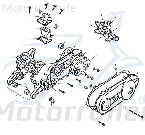 Rex RS250 Sechskantschraube Befestigung 50ccm 2Takt 87433 Motorroller.de Halter Halterung Flachkopfschraube Sechskant-Schraube Bundschraube Scooter