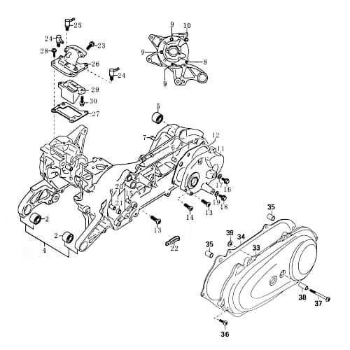 Rex RS250 Dichtung Abdichtung SEAL Gasket 50ccm 2Takt 87442 Motorroller.de 50ccm-2Takt Scooter Jonway RMC-G 50 Ersatzteil Service Inpektion