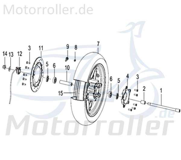 Kreidler Insignio 125 2.0 Abdeckung Vorderradnabe 125ccm 4Takt 750228 Motorroller.de Kappe Deckel Schutz Verkleidung Platte Cover Blende Schutzhaube