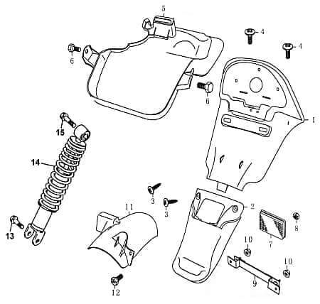 Tankschutz Hinterradabdeckung Motorrad Kreidler 87748