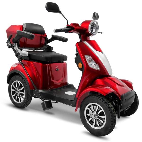 E-Quad Scoody E4 Shopper V3 25 km/h rot 1000 Watt Lithium-Akku Elektroroller Seniorenroller E-Scooter