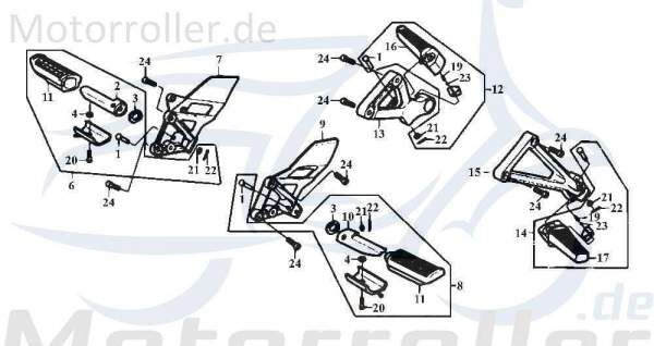 Daelim Roadwin 125 Halter 125ccm 4Takt 50710-BA4-0000 Motorroller.de Halterung Haltebügel Halteblech Halte-Blech Halte-Bügel Motorrad Moped Ersatzteil