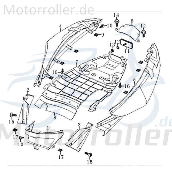 Kreidler RMC-G 50 Heckverkleidung 50ccm 2Takt FIG.C15-6-2-neu Motorroller.de Seitenteil Seitenverkleidung Seitenabdeckung Heckabdeckung links Scooter