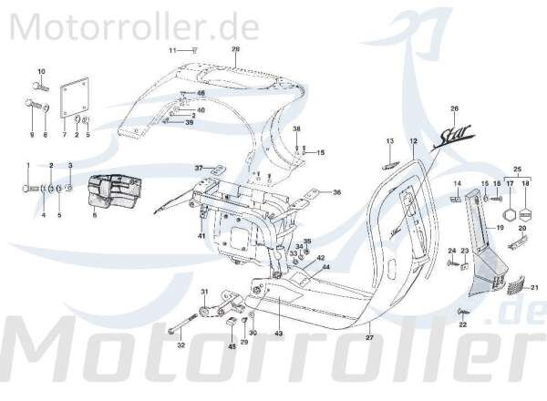 Blechschraube Kreidler STAR Deluxe 4S 125 Scooter 720586 Motorroller.de Kreuzschlitzschraube Kreuzschraube Blech-Schraube Treibschraube Treib-Schraube