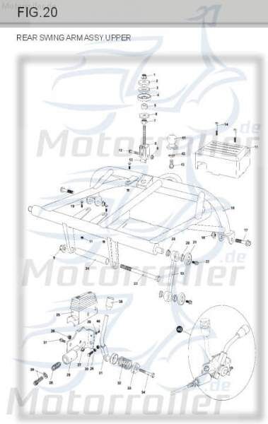 Schraube M6x55mm Eppella Buggy 150 Maschinenschraube 1063 Motorroller.de Bundschraube Flanschschraube Flansch-Schraube Maschinen-Schraube Ersatzteil