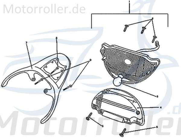 Heckleuchtengehäuse Rex RS700 Roller Scooter 50ccm 4Takt Motorroller.de 50ccm-2Takt Ersatzteil Service Inpektion Direktimport