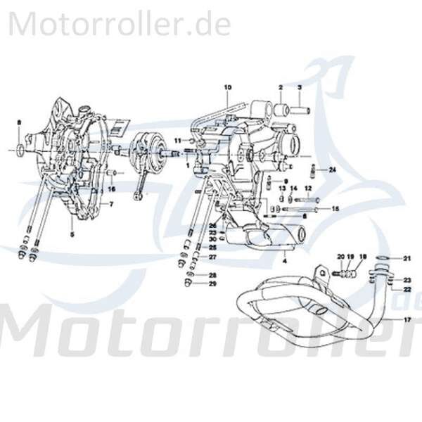 Kreidler STAR Deluxe 4S 125 Stehbolzen 125ccm 4Takt 720565 Motorroller.de Gewindestange Gewinde-Stange Gewindebolzen Stiftschraube Gewindestab Scooter