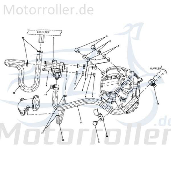 Kreidler STAR Deluxe 4S 125 Schlauch 125ccm 4Takt 720047 Motorroller.de Gummischlauch Leitung Zuleitung Plastikschlauch Ableitung 125ccm-4Takt Scooter