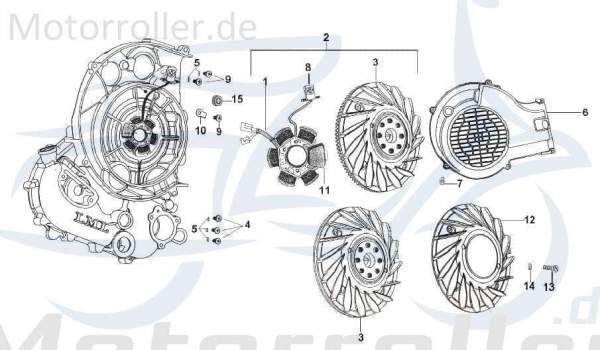 Kreidler STAR Deluxe 4S 200 Rotor 200ccm 4Takt SF212-0201 Motorroller.de Magnetscheibe Lichtmaschine Standard 200ccm-4Takt Scooter LML Ersatzteil