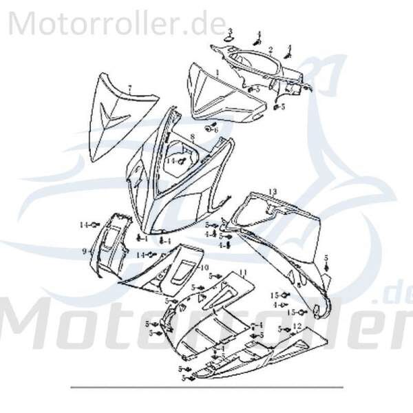 Kreidler RMC-G 50 Seitenverkleidung vorne links rot 83701 Seitenabdeckung Frontverkleidung Frontabdeckung Frontmaske