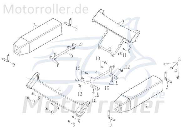 Kreidler F-Kart 170 Haltebügel 100ccm 4Takt 52853-FKO-00 Motorroller.de Halter Träger Halterung Befestigungsbügel Halteblech Topcaseträger Ersatzteil