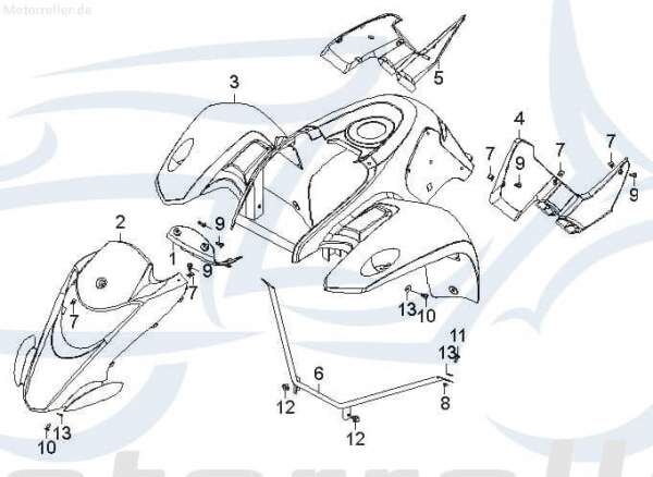 SMC Quad 250 Verkleidungsteil ATV 250ccm 4Takt 51126-CBW-00 Motorroller.de Cover Abdeckungsteil 250ccm-4Takt Barossa Cheetah 250 UTV Ersatzteil