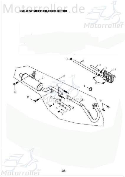 Adly Bundschraube JET 50 Maschinenschraube Roller 50ccm 2Takt Motorroller.de Flanschschraube Flansch-Schraube Maschinen-Schraube Bund-Schraube Scooter