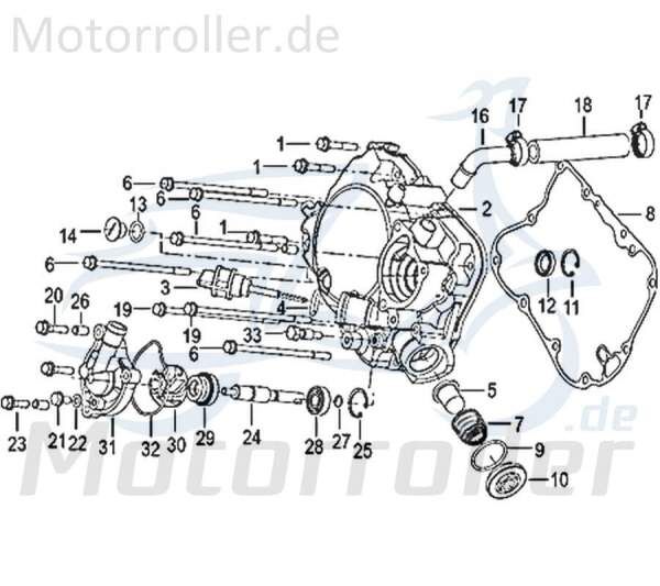 Kreidler Insignio 125 2.0 Kurbelgehäusedeckel 125ccm 4Takt 750070 Motorroller.de rechts schwarz B4 Motordeckel Motorgehäusedeckel 125ccm-4Takt Scooter