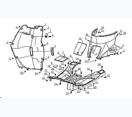 CPI Oliver 50 City Frontverkleidung 50ccm 2Takt Q0F-63121-00-00 Motorroller.de innen Frontschürze Frontmaske Front-Cover Lenkerverkleidung Dekorblende