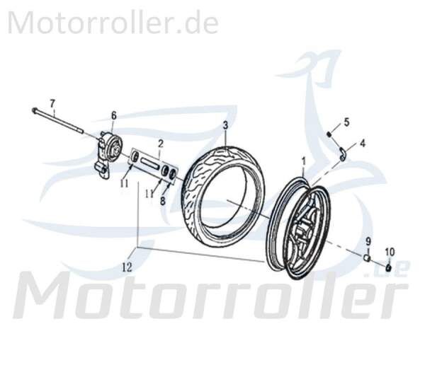 Kreidler Hiker 50 DD Sport Vorderachse M12x250 706150 Motorroller.de Bolzen Welle Achse Schraube Vorderrad Galactica 2.0