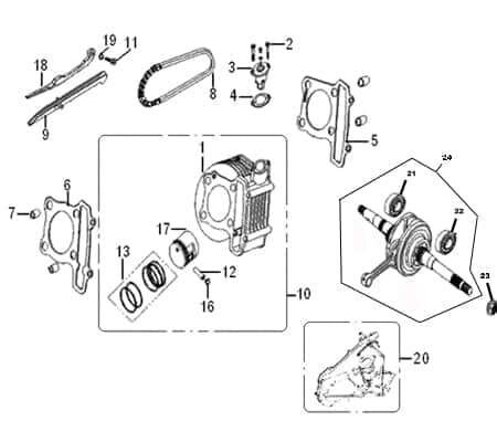 Rex Genua 50 Dichtung Kettenspanner 740253 Motorroller.de Abdichtung Steuerkettenspanner Kreidler Florett 2.0 City