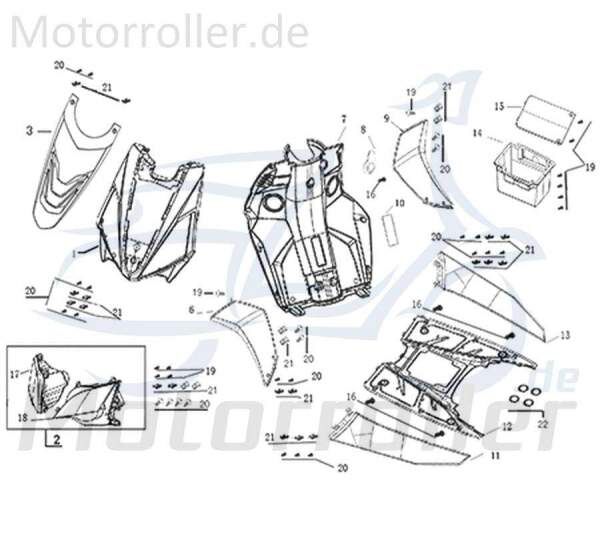 Kreidler Galactica 3.0 LC 50 DD Fußbrett 741543 Motorroller.de Trittplatte Fußplatte Bodenbrett Trittbrett Fußablage Fußraste