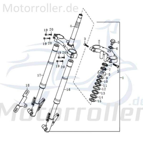 Kreidler SUPERMOTO 125 Gabelholm 125ccm 4Takt 51103QMM4000-JQ02 Motorroller.de Federbein Gabelstab Gabelbein Gabelstrebe Stoß-Dämpfer Gabel-Holm Moped