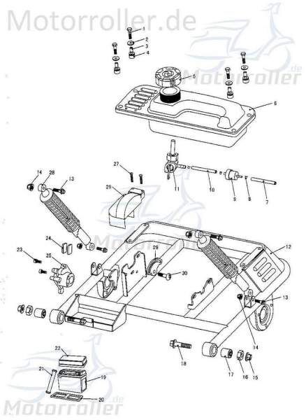 Bundschraube M6x10mm Tongjian Maschinenschraube 250ccm 4Takt Motorroller.de Flanschschraube Flansch-Schraube Maschinen-Schraube Bund-Schraube Buggy