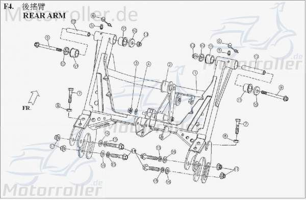 PGO X3-250 Achsschenkel links Querlenker Traggelenk Quad ATV 250ccm 4Takt X34450600000 Motorroller.de Dreieckslenker Achshalter Achsführung Achsstrebe