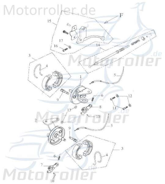 Adly Bremshebelarmatur links GK 125 Bremsarmatur 125ccm 4Takt Motorroller.de Bremseinheit komplett 125ccm-4Takt Buggy Ersatzteil Service Inpektion