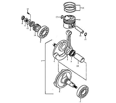 Kreidler DICE CR/GS/SM 125i Pro Kurbelwelle Motorwelle 89097 Motorroller.de Kolbenantriebswelle Rex Enduro Supermoto 125 DD 125ccm 4Takt Motorrad