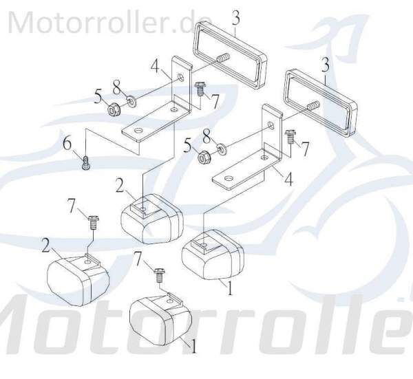 Kreidler F-Kart 170 Blinker links vorn 170ccm 4Takt 76048 Motorroller.de Signalleuchte Blinklicht Blinkleuchte Fahrtrichtungsanzeiger Blinkleuchten