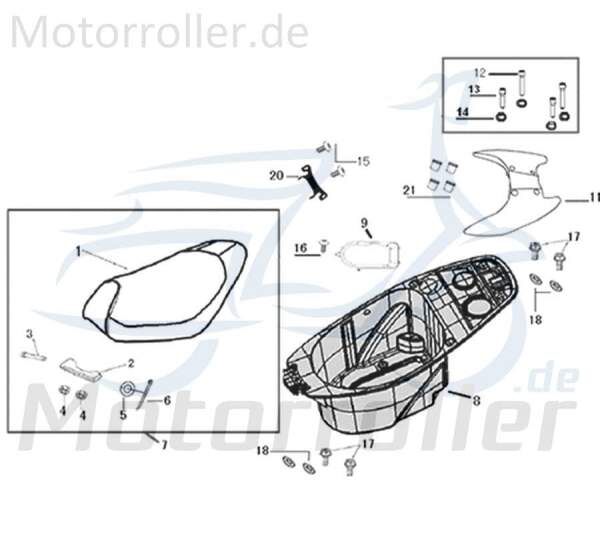 Kreidler Galactica 3.0 LC 50 DD Soziusgriffe 741556 Motorroller.de Beifahrergriffe Beifahrerhalter Heckspoiler Scooter Ersatzteil Service