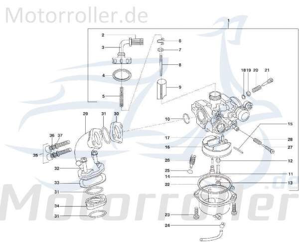 Kreidler STAR Deluxe 4S 125 Einstellschraube 125ccm 4Takt C-2771420/12 Motorroller.de Regulierschraube Gemischschraube Standgasschraube Dosierschraube