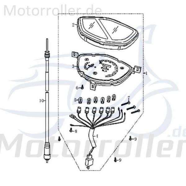 Kreidler Florett RMC-G 125 Tachometer Roller 125ccm 4Takt 83573 Motorroller.de Geschwindigkeitsmesser Geschwindigkeitsanzeige Speedometer Original