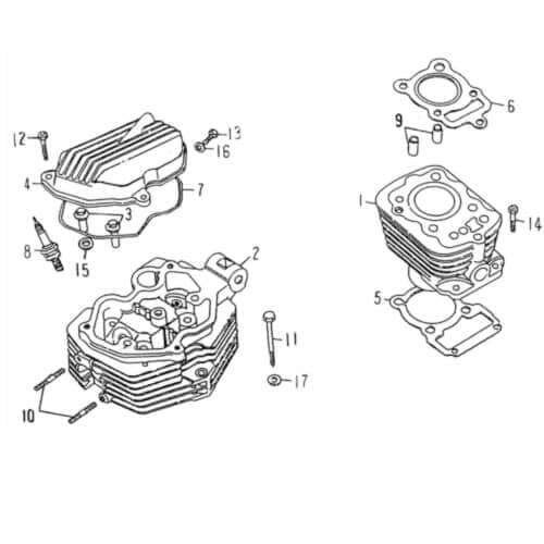 Ventildeckel Zylinderkopf Quad ATV 4Takt SMC Rex 90542