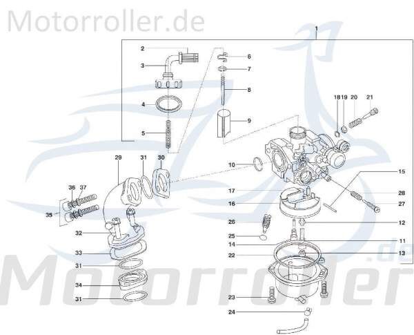 Kreidler STAR Deluxe 4S 125 Isolator 125ccm 4Takt 720111 Motorroller.de Ansaugstutzen-Dichtung Dichtung-Ansaugstutzen Ansaug-Krümmer Zwischenstück /