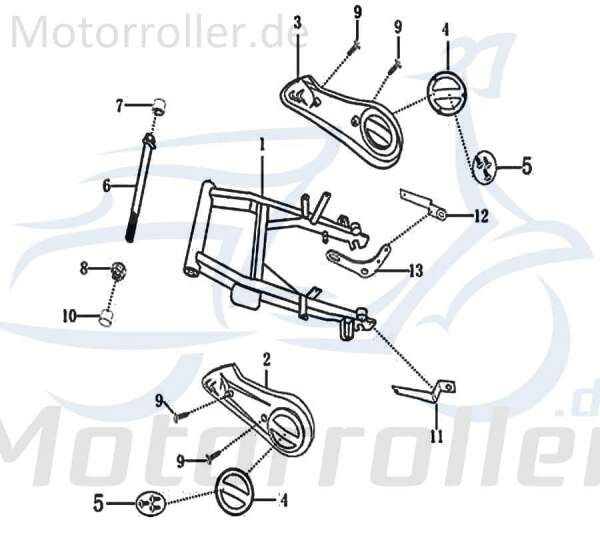 Sechskantschraube M12x240mm Jonway E-Rex Halter 1030244-1 Motorroller.de Befestigung Halterung Flachkopfschraube Sechskant-Schraube Bundschraube