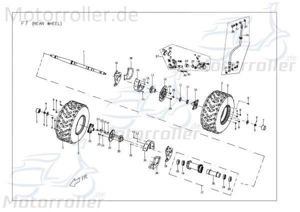 PGO Bremsschlauch X-RIDER 150 Bremsleitung Quad 150ccm 4Takt Motorroller.de Hydraulikschlauch Hydraulik-Schlauch Hochdruckleitung Hydraulikleitung ATV