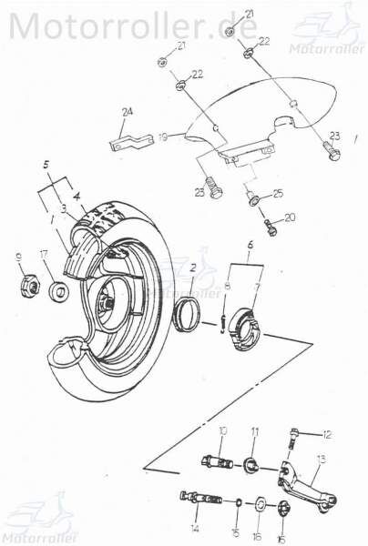 Adly RT 50 Road Trace Felge hinten 50ccm 2Takt K42801-116-000 Motorroller.de 10Zoll silber Hinterrad-Felge Hinterradfelge Hinter-Rad Heck-Rad Motorrad