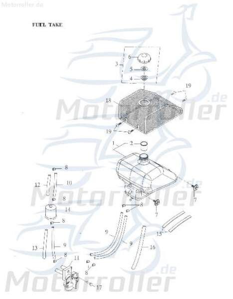 Adly Gitternetz für Tank GK 125 Tanksieb Buggy 125ccm 4Takt Motorroller.de 125ccm-4Takt Ersatzteil Service Inpektion Direktimport