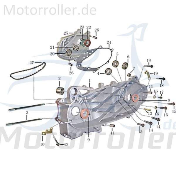 Kreidler Martinique 125 Getriebegehäuse 125ccm 4Takt 31180103 Motorroller.de Kurbelgehäuse Getriebe-Deckel Getriebedeckel Getriebeabdeckung Scooter