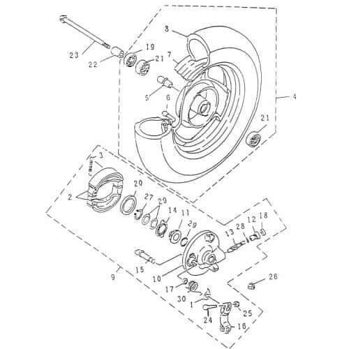 O-Ring 2,4x24,4 Vorderrad 2 Motorroller 50cc 78310